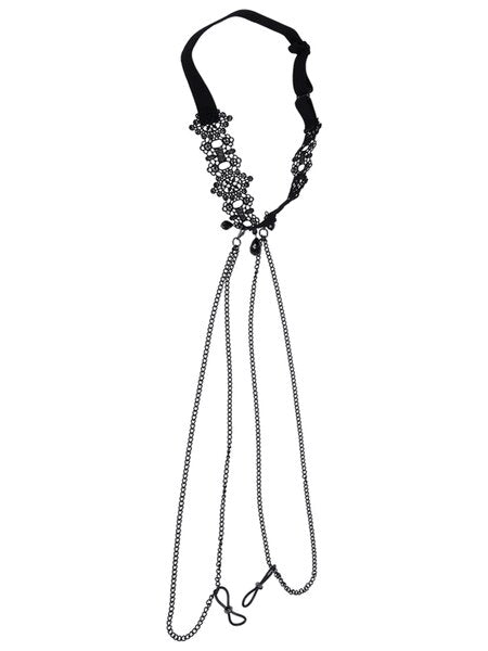 Sex And Mischief - Lace - Collar with Nipple Ties - divasdenau