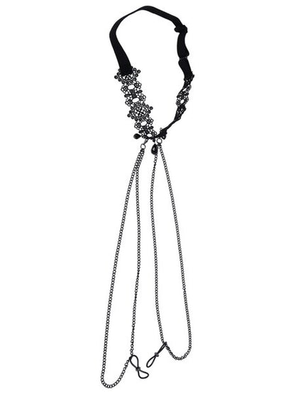 Sex And Mischief - Lace - Collar with Nipple Ties - divasdenau