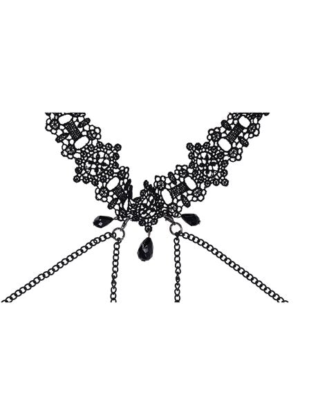 Sex And Mischief - Lace - Collar with Nipple Ties - divasdenau