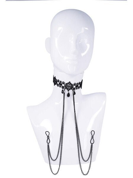 Sex And Mischief - Lace - Collar with Nipple Ties - divasdenau