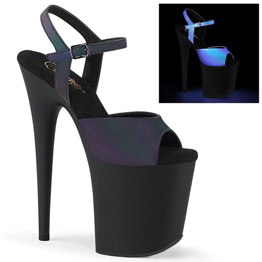 Pleaser - Flamingo Platform Sandal - Matte Reflective Platform - divasdenau