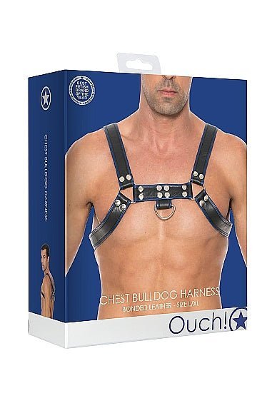 Ouch! - Bulldog Bonded Leather Chest Harness L/XL - divasdenau