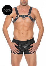 Load image into Gallery viewer, Ouch! - Bulldog Bonded Leather Chest Harness L/XL