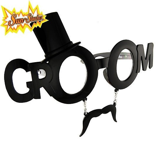 Sun-Staches Groom Glasses with Mustache - divasdenau