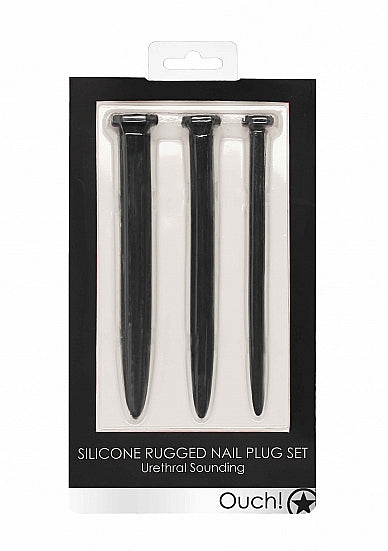 Ouch! - Silicone Rugged Nail Plug Set - Urethral Sounding