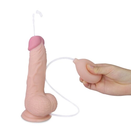 Cumming Softee - 8" Soft Ejaculation Cock w/Balls - divasdenau