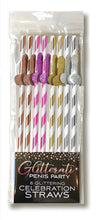 Load image into Gallery viewer, Glitterati - Penis Party Glittering Celebration Straws - Tall