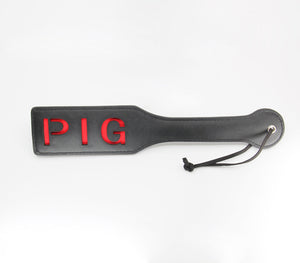 Love in Leather - Faux Leather Paddle 'Pig' Imprint - Red & Black