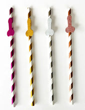 Load image into Gallery viewer, Glitterati - Penis Party Glittering Celebration Straws - Tall