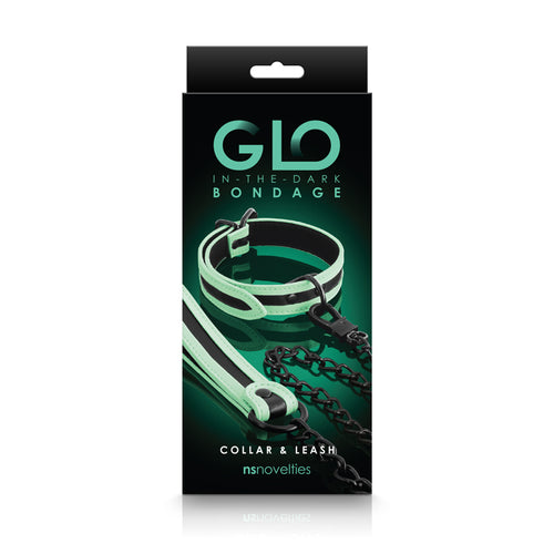GLO Bondage Collar & Leash - Green