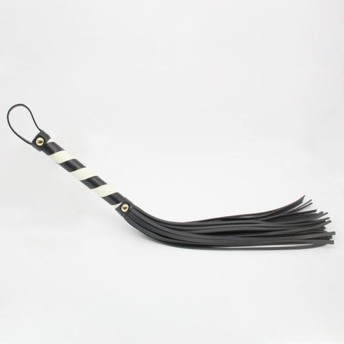 Love in Leather - Glow in the Dark Striped Whip - Black