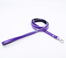 Load image into Gallery viewer, Berlin Baby - Faux Leather Collar &amp; Lead with Fur Lining - Purple