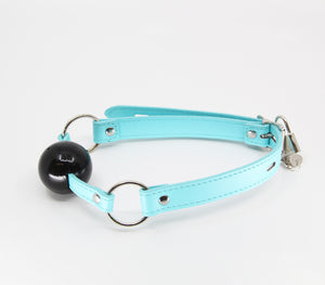 Berlin Baby - Solid Rubber Gag with Faux Leather Lockable Straps - Turquoise