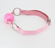 Load image into Gallery viewer, Berlin Baby - Solid Rubber Gag with Faux Leather Straps - Pink