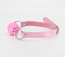 Load image into Gallery viewer, Berlin Baby - Solid Rubber Gag with Faux Leather Straps - Pink