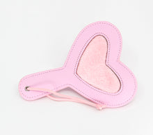 Load image into Gallery viewer, Berlin Baby - Vegan Leather Heart Paddle with Faux Fur Centre - Pink
