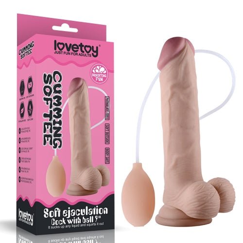 Cumming Softee - 9" Soft Ejaculation Cock w/Balls - divasdenau