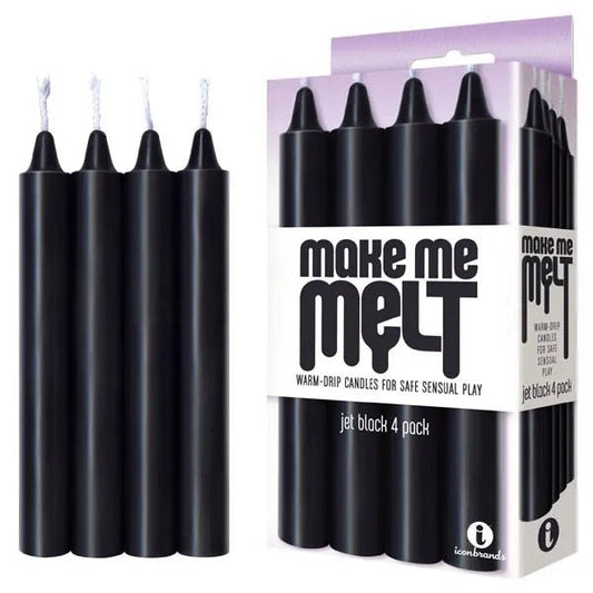 Make Me Melt Drip Candles - Jet Black (4 Pack) - divasdenau