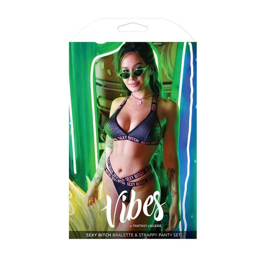 Vibes Sexy Bitch Bralette & Strappy Thong - divasdenau