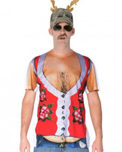 Load image into Gallery viewer, Hairy Belly Poinsettia Sweater Vest T-Shirt Costume
