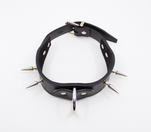Load image into Gallery viewer, Love in Leather - Long Spiked Leather Collar