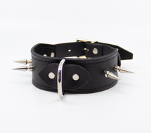 Load image into Gallery viewer, Love in Leather - Long Spiked Leather Collar