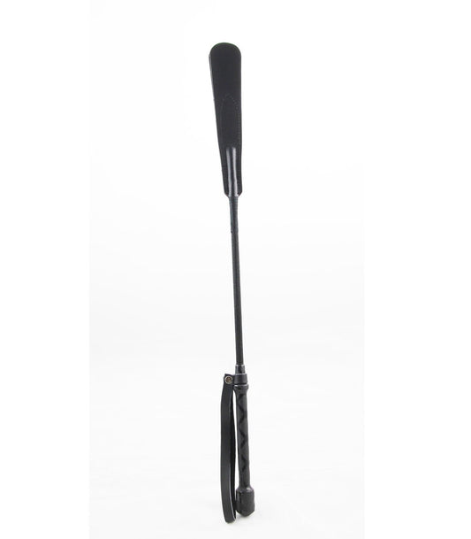 Leather Slapper Crop with Wrist Strap & Patterned Handle - divasdenau
