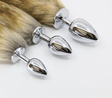 Load image into Gallery viewer, Love In Leather - Fox Tail Metal Butt-plug - Natural Brown