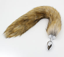 Load image into Gallery viewer, Love In Leather - Fox Tail Metal Butt-plug - Natural Brown