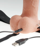 Load image into Gallery viewer, Fetish Fantasy Series - Vibrating Hollow Strap-On with Balls - 7&quot; - Flesh
