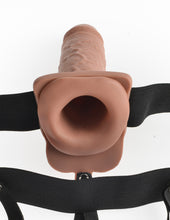 Load image into Gallery viewer, Fetish Fantasy Series - Vibrating Hollow Strap-On with Remote - 7&quot; - Tan