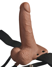 Load image into Gallery viewer, Fetish Fantasy Series - Vibrating Hollow Strap-On with Balls - 6&quot; - Tan