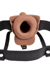 Load image into Gallery viewer, Fetish Fantasy Series - Vibrating Hollow Strap-On with Balls - 6&quot; - Tan