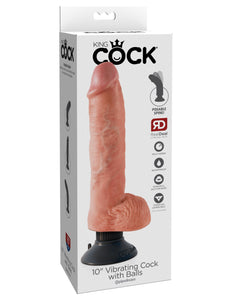 King Cock - 10" Vibrating Cock with Balls