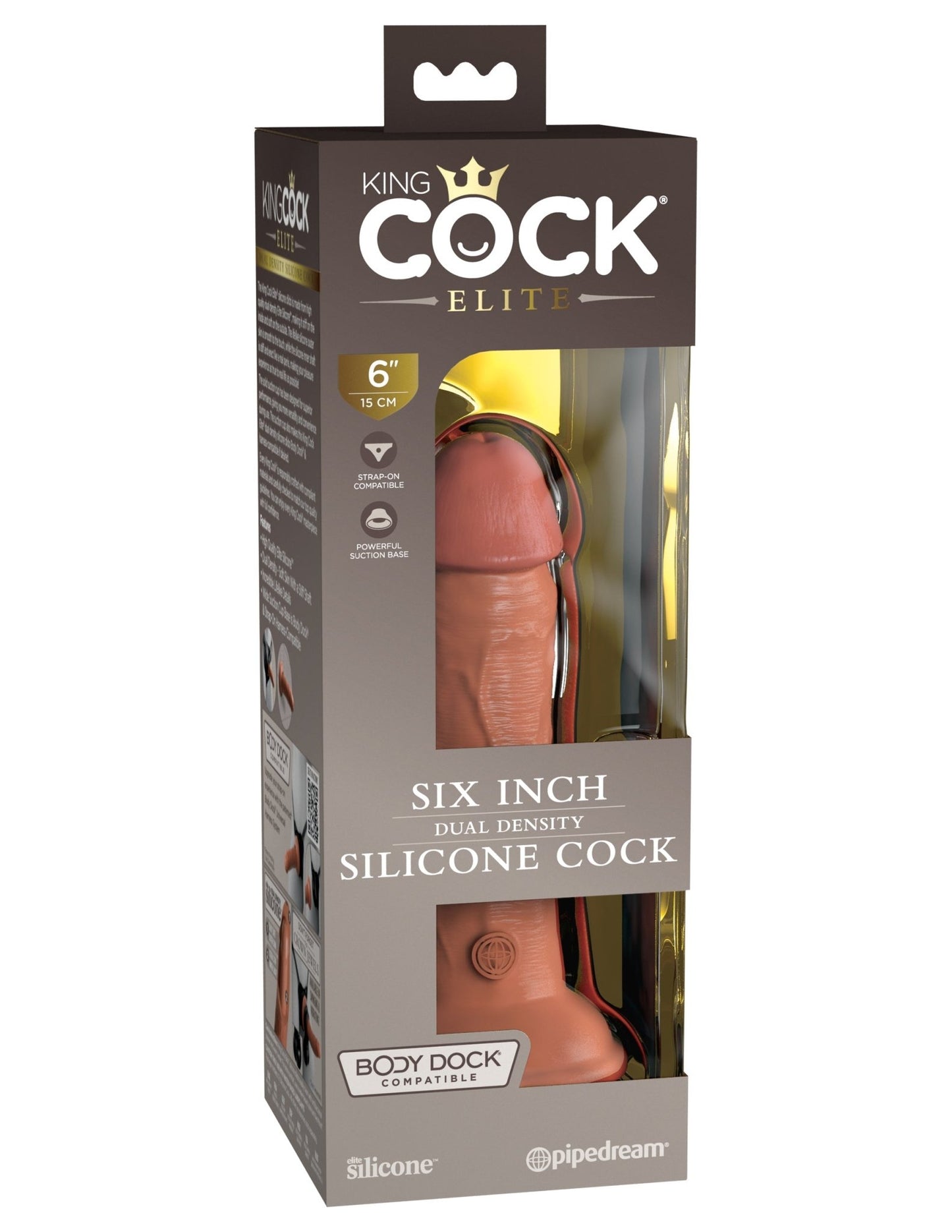 King Cock Elite - Dual Density Silicone Cock - 6" - divasdenau
