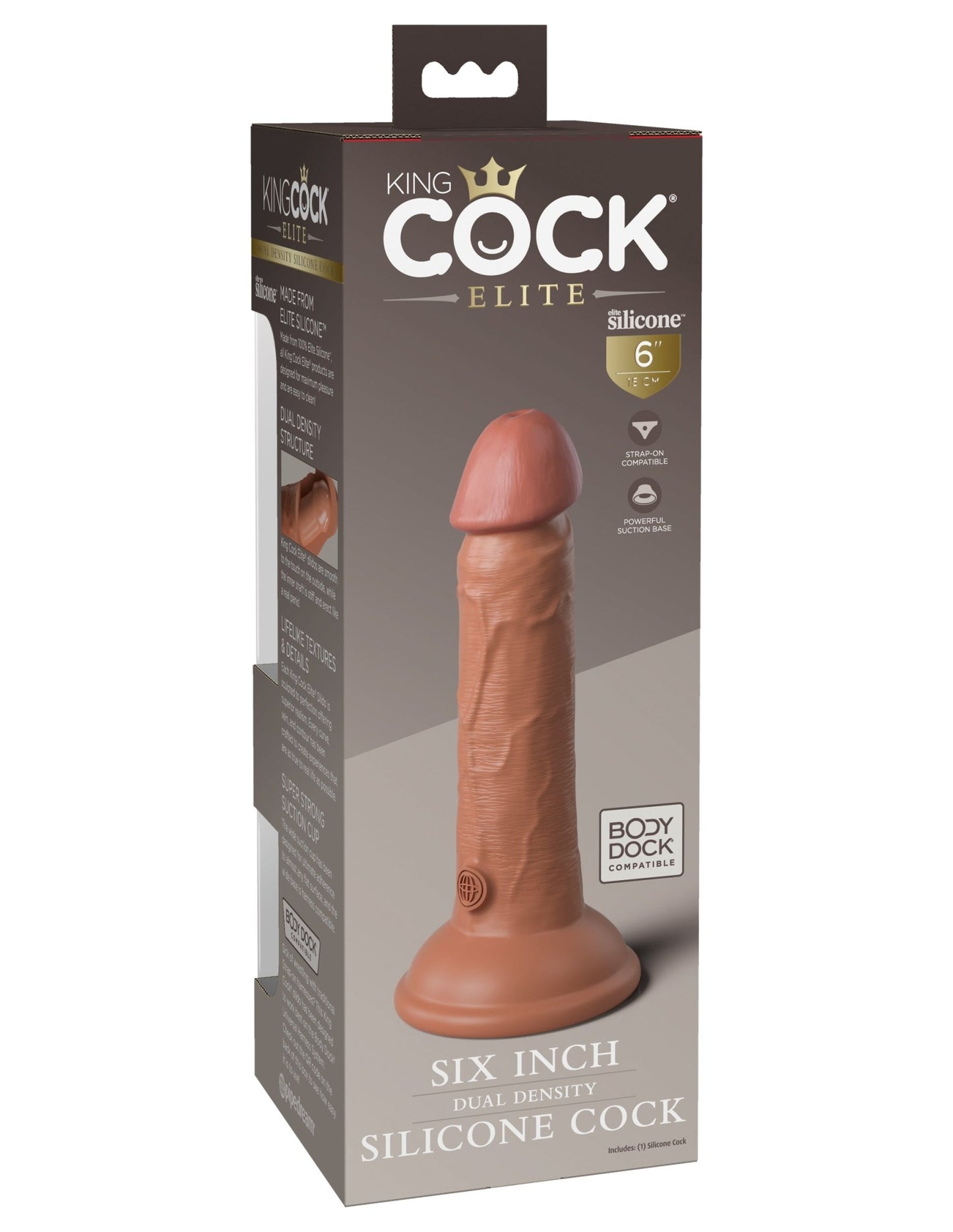 King Cock Elite - Dual Density Silicone Cock - 6" - divasdenau