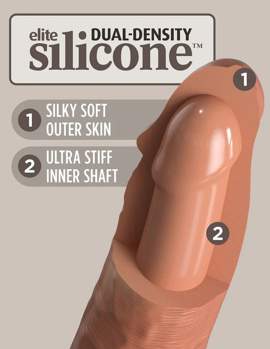 King Cock Elite - Vibrating Dual Density Silicone Cock with Remote - 7" - divasdenau
