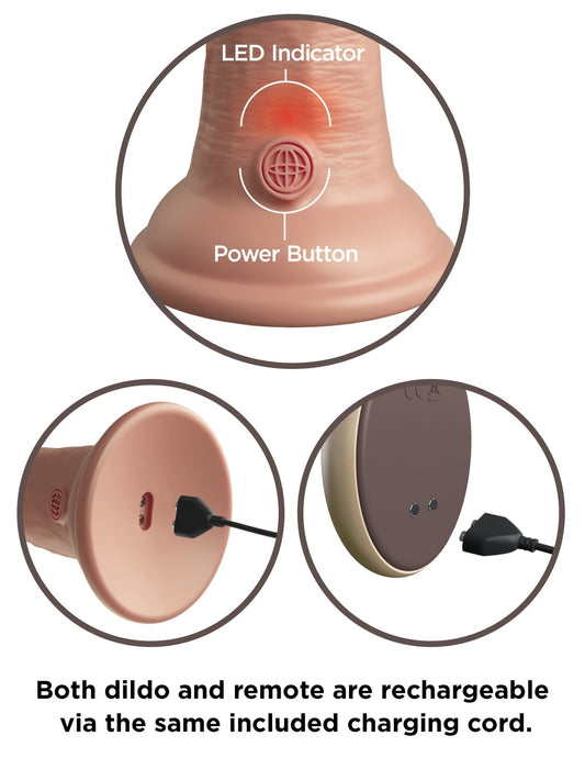 King Cock Elite - Vibrating Dual Density Silicone Cock with Remote - 9" - divasdenau