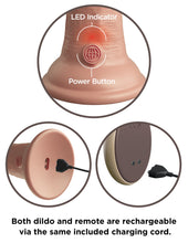 Load image into Gallery viewer, King Cock Elite - Vibrating Dual Density Silicone Cock with Remote - 9"