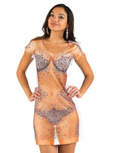 Load image into Gallery viewer, Women's Rhinestone Cap Sleeve Dress