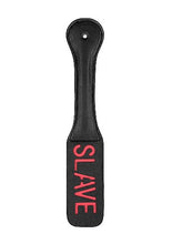 Load image into Gallery viewer, Berlin Baby - Faux Leather Paddle 'Slave' Imprint - Red &amp; Black - divasdenau