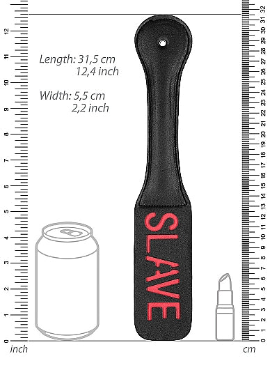 Berlin Baby - Faux Leather Paddle 'Slave' Imprint - Red & Black - divasdenau