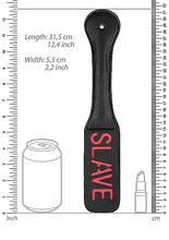 Load image into Gallery viewer, Berlin Baby - Faux Leather Paddle 'Slave' Imprint - Red &amp; Black - divasdenau
